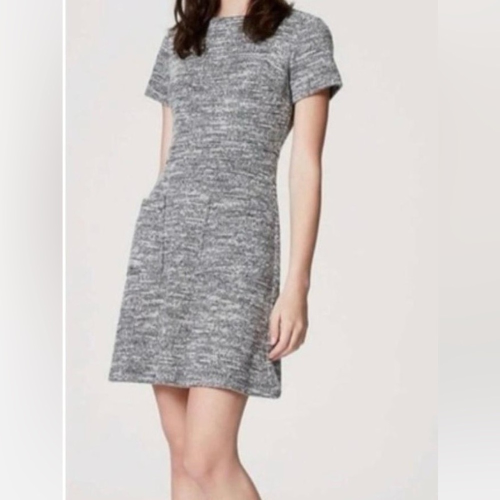 LOFT Classic Short-Sleeve Grey Knit Dress